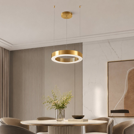 Lampa wisząca CIRCLE 40 cm - LED, ring mosiądz szczotkowany