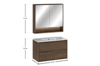 Zestaw meblowy 80cm z umywalką meblową Lava i szafką z lustrem