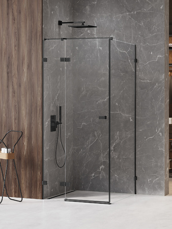 Kabina prysznicowa AVEXA XR BLACK 1D prostokątna L 90x80x200 szkło czyste 6mm Active Shield 2.0