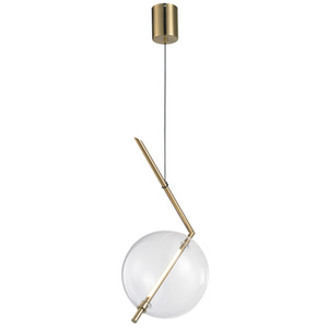 Lampa wisząca AMORE LED, 24 cm - złota z transparentnym kloszem