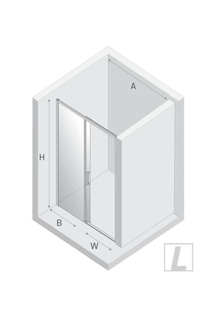 Drzwi wnękowe PRIME NICKEL BRUSHED 1D L 100x200 szkło czyste 6mm Active Shield 2.0
