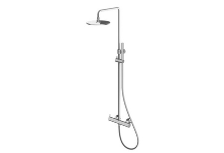 AXEL BRUSHED NICKEL Zestaw prysznicowy z bateria termostatyczną natynkowy