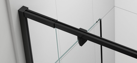 EASY BLACK drzwi prysznicowe obrotowe 880-1020mm, szkło brick