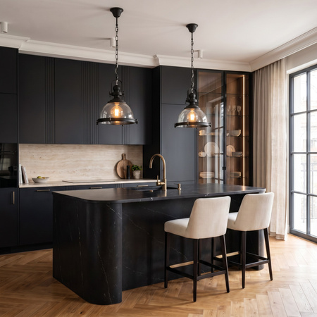 LAMPA WISZĄCA LOFT CZARNA FALCO