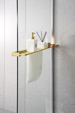 Półka skracana do kabin prysznicowych walk-in 60-140 cm, złoty mat