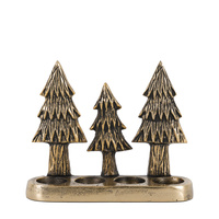 Xmas Tree Tealight Holder Gold 235x70x185mm