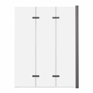 Parawan nawannowy 3-panelowy składany SAJNO 120 cm Grafit szczotkowany