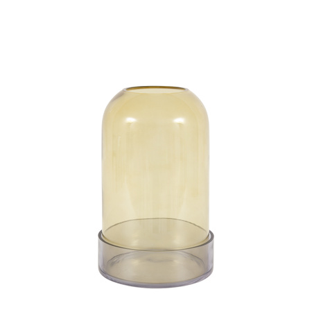 Tamar Smoked Candle Holder Green 170x170x280mm