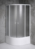 ARLEN kabina prysznicowa półokrągła niska 900x900x1500 mm, szkło Brick