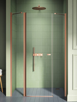 Drzwi wnękowe NEW SOLEO COPPER BRUSHED 1D U 130x195 szkło czyste 6mm Active Shield 2.0