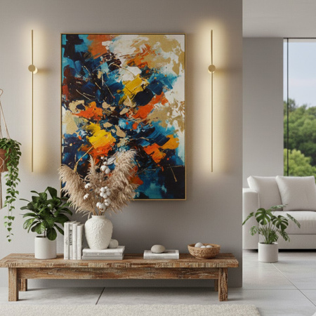 Kinkiet ścienny SPARO LED – oprawa liniowa złoty połysk, 120 cm