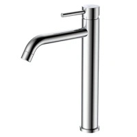 Bateria umywalkowa stojąca wysoka - nablatowa, chrom