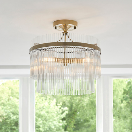 Marietta 3 Ceiling Light Antique Brass