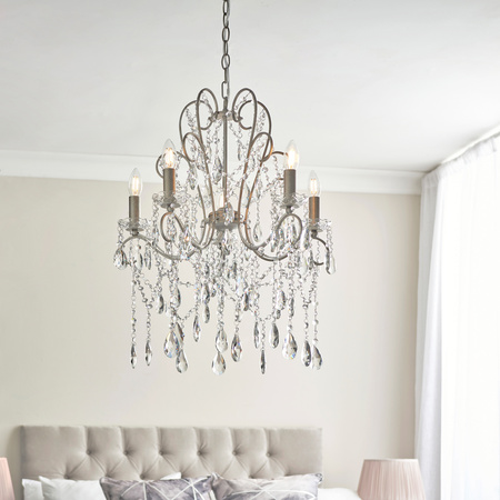 Berkley 5 Pendant Light Aged Silver