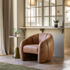 Atella Tub Chair Antique Tan Leather 780x810x740mm