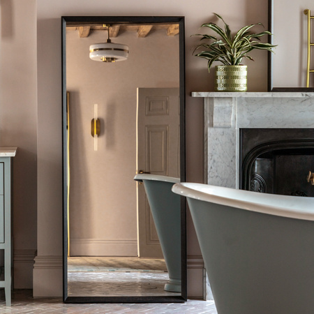 Ashbury Leaner Mirror Black 1500x60x650mm