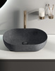 RAK Ceramics SKIN Umywalka slim nablatowa owalna 55x35 cm Carbon Concrete - Efekt kamienia 