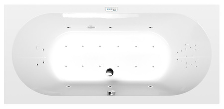 LEVANA wanna z hydromasażem, 170x80x39cm, Highline Hydro-Air, chrom