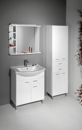 ZOJA/KERAMIA FRESH szafka wysoka, z szufladami 50x184x29cm, biała