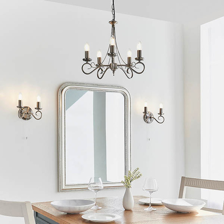 Trafford 5 Pendant Light Antique Silver