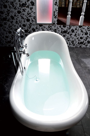 CHARLESTON wanna wolnostojąca 188x83x69cm, nogi brąz, czarno/biała