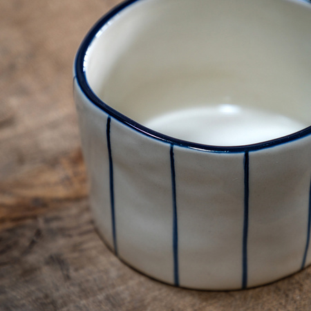 Organic Stripe Mug Blue (4pk)