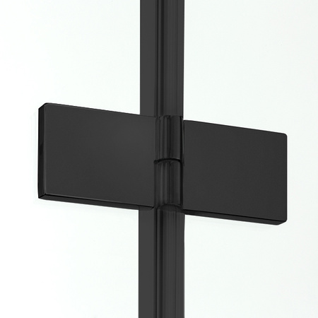 KABINA NEW SOLEO BLACK KWADRATOWA L 80x90x195 KRATKA - CZYSTE 6mm ACTIVE SHIELD