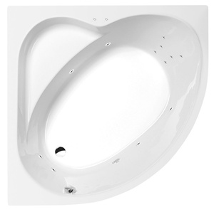 SIRIUS wanna z hydromasażem, 130x130x43cm, Attraction Hydro, chrom