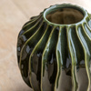 Organic Ribbed Vase Olive 180x180x170mm