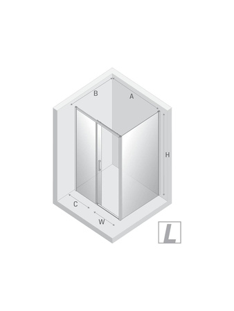 Kabina prysznicowa PRIME LIGHT GOLD 1D prostokątna L 100x75x200 szkło czyste 6mm Active Shield 2.0