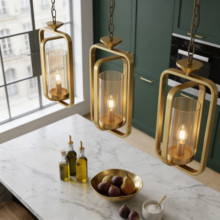 LAMPA WISZĄCA LOFT ZŁOTA BENTON W1