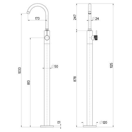 ULTRASAN bateria umywalkowa do podłogi, złoto mat