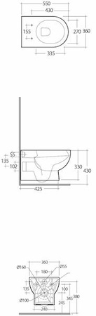 Zestaw TONIQUE Miska WC podwieszana Rimless & deska WC W/O MASM