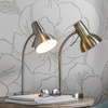 Lampa stołowa Amalfi – antyczny mosiądz / błyszczący biały, 15 × 15 × 47,5 cm