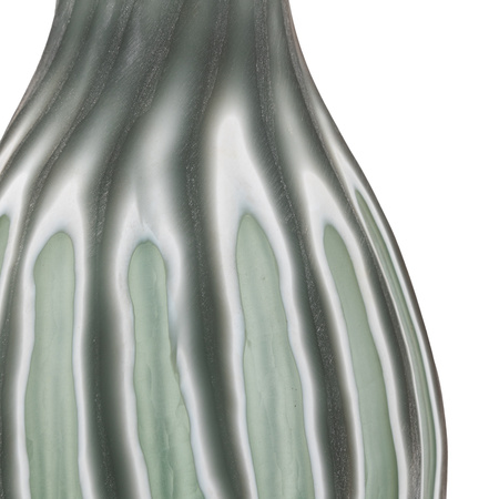 Morella Swirl Hand Carved Glass Vase Sage 440mm