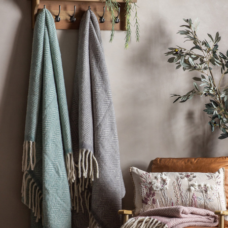 Wool Throw Duck Egg 1300x1700mm