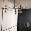 Lampa wisząca ASTRIFERO-10, 90 cm -  transparentno czarna