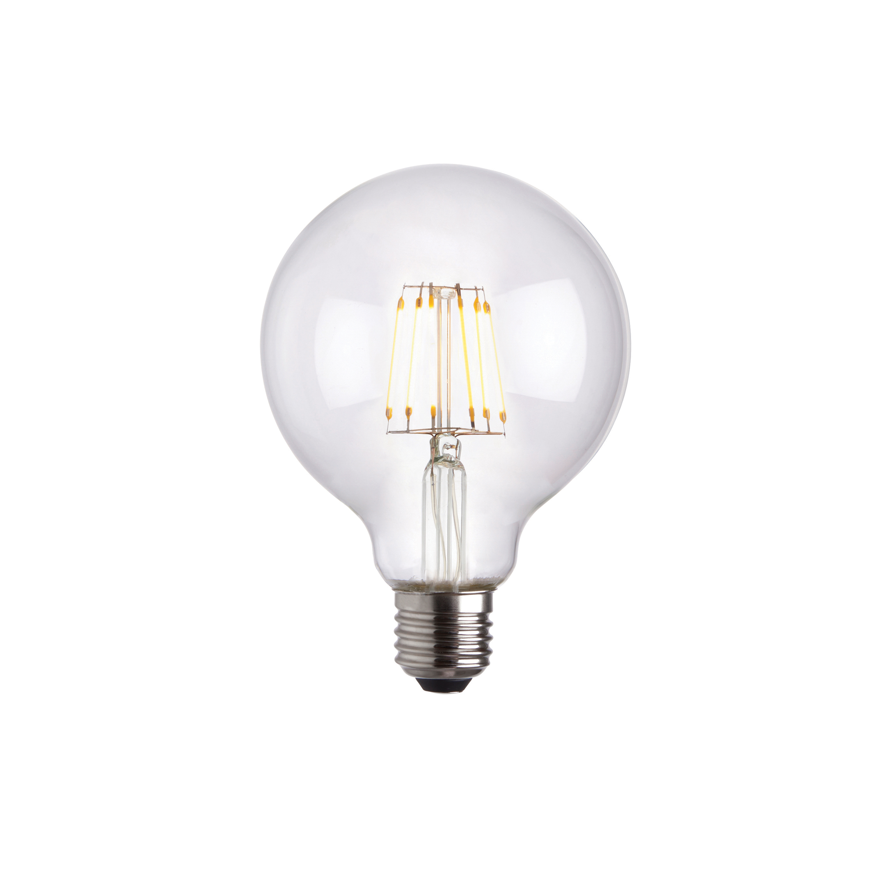 Żarówka LED – przezroczysta, 6W LED E27 ciepła biel, 2700 K, 9,5 × 9,5 × 13,5 cm