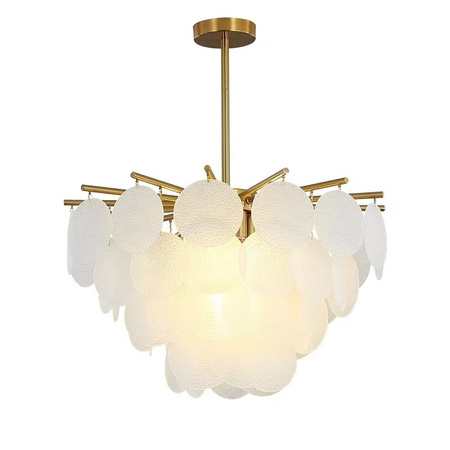 Lampa wisząca FIORE 60 cm – biały szklany klosz