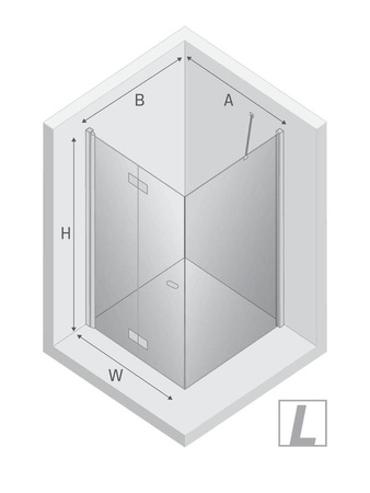 Kabina prysznicowa NEW SOLEO 1D kwadratowa L 70x75x195 szkło czyste 6mm Active Shield 2.0 - składane