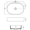 INFINITY OVAL umywalka ceramiczna nablatowa, 55x36cm, terrazzo