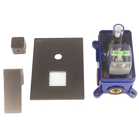 Bateria prysznicowo wannowa podtynkowa dwufunkcyjna, gun metal