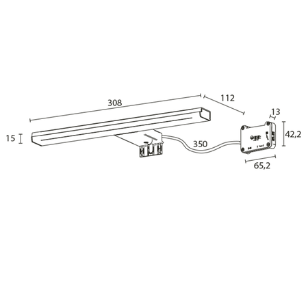 FELINA LED oświetlenie ścienne , 8W, 308x15x112mm, IP44, chrom