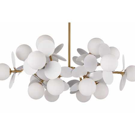 Lampa wisząca CHIC-6, 90 cm - biało złota nowoczesna lampa do salonu