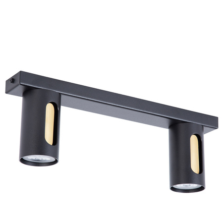 FLOW 2 plafon czarny/złoty