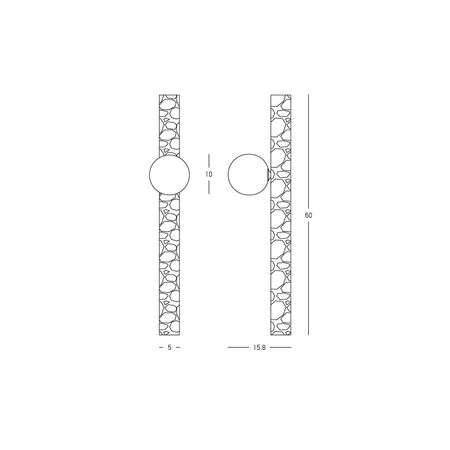 WALL LIGHT 1xG9 LED MAX 5W NATURAL STONE - OPAL GLASS