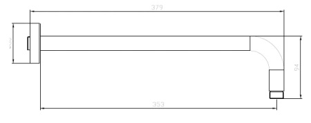 Ramię natrysku 37,9 cm, gun metal