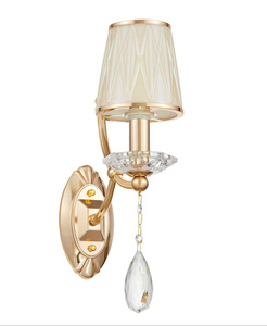 LAMPA ŚCIENNA KINKIET KRYSZTAŁOWY ZŁOTY DOMINNI W1