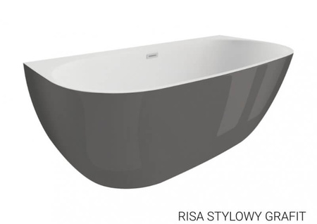 Wanna  wolnostojąca przyścienna 160x80 RISA GRAFIT*
