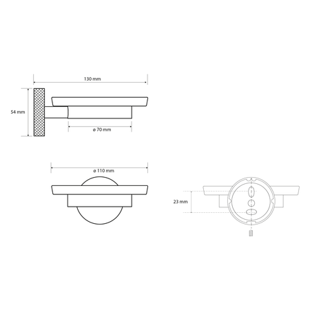 LARISSA mydelniczka, sklo mleczne, chrom